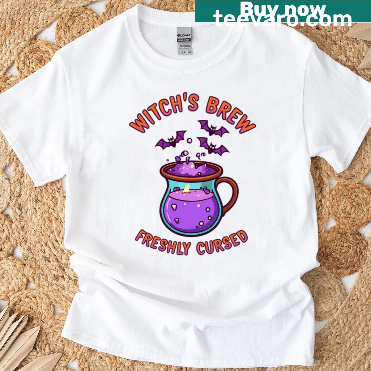 Cute Halloween potion art T-shirt design — on a men's t-shirt