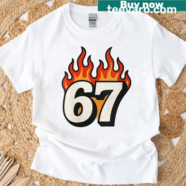 Funny T-shirt with meme-inspired numbers 6 and 7 for kids