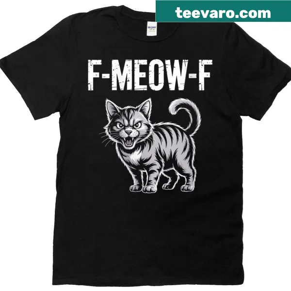 Funny cat meme t-shirt with cartoon design and humorous quote