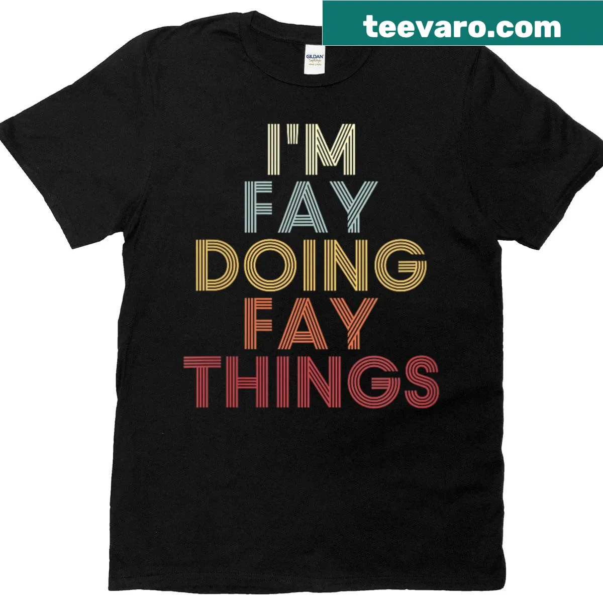 Personalized t-shirt with the name 'Fay' in elegant script — on a men's t-shirt