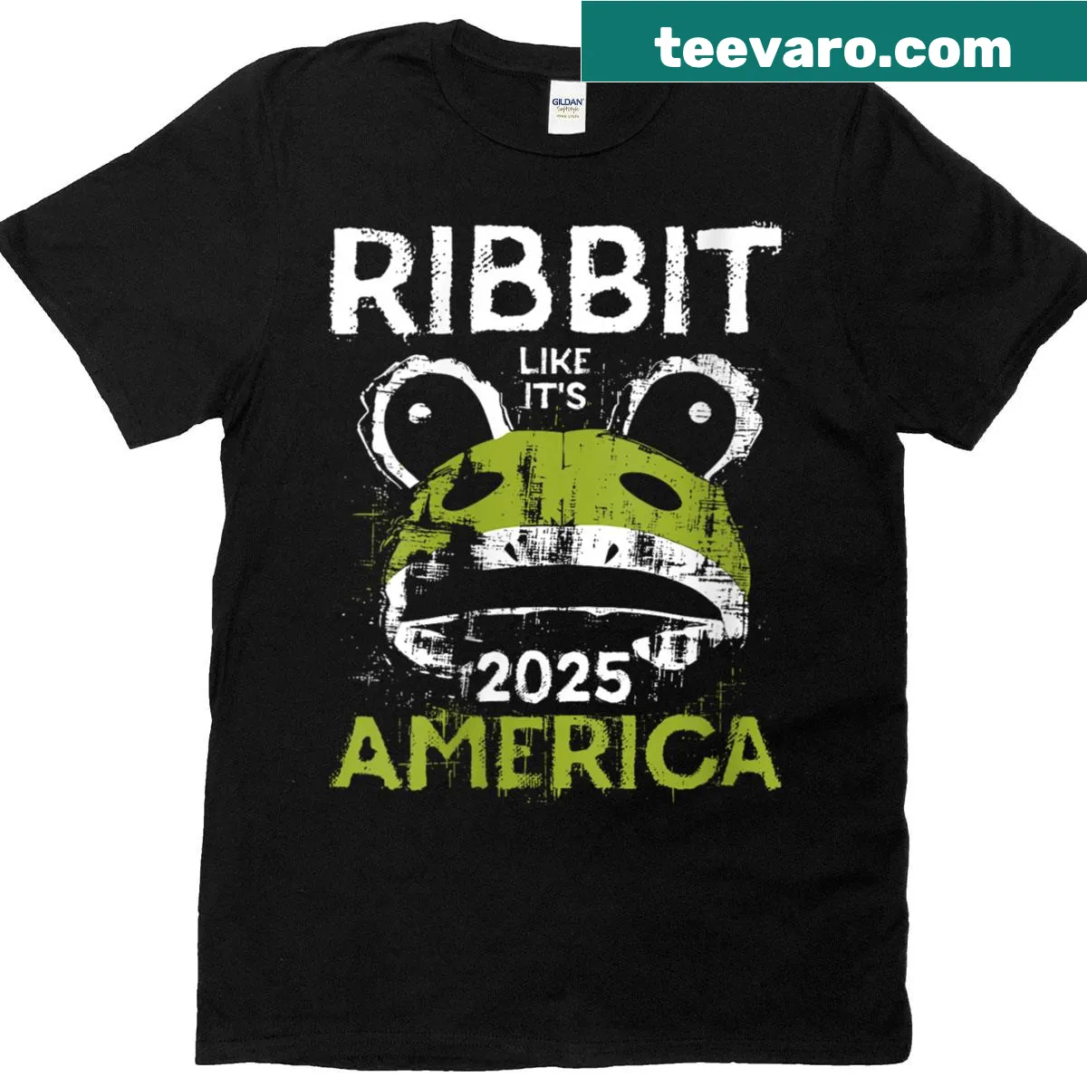Bold t-shirt with frog illustration and 'Resist' message — on a men's t-shirt