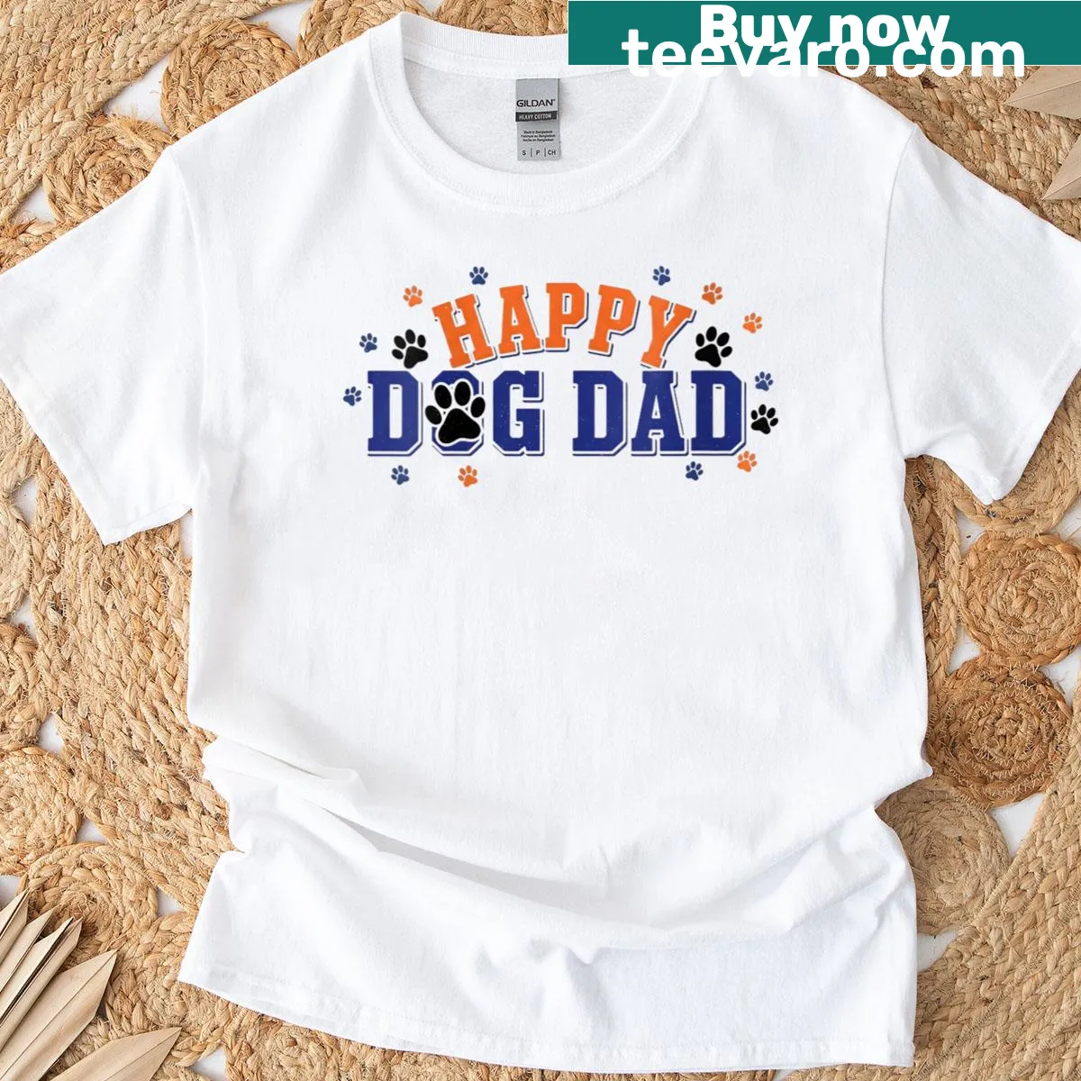 Paw print design T-shirt for dog lovers — on a men's t-shirt