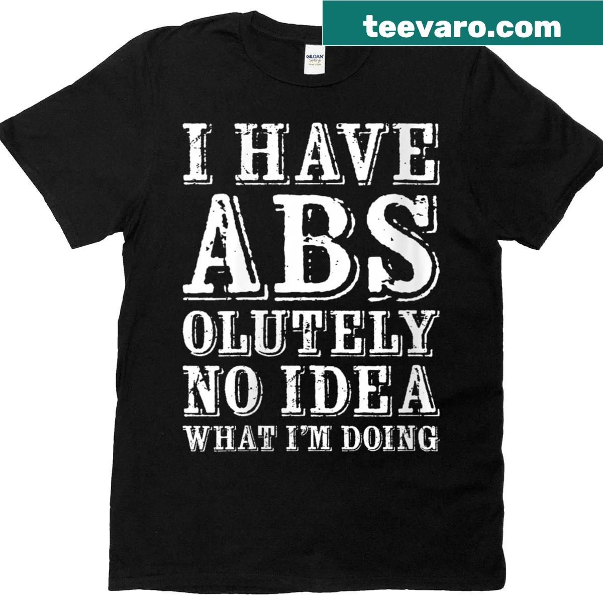 Funny gym t-shirt for women with humorous workout phrase — on a men's t-shirt