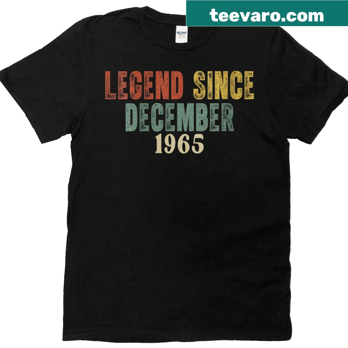 Legend December 1965 design on a birthday T-shirt — on a men's t-shirt