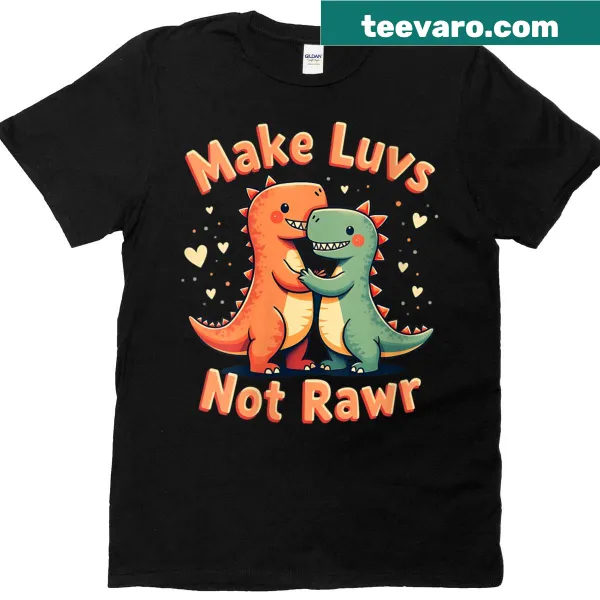Cute graphic t-shirt featuring T-rex and pun about love