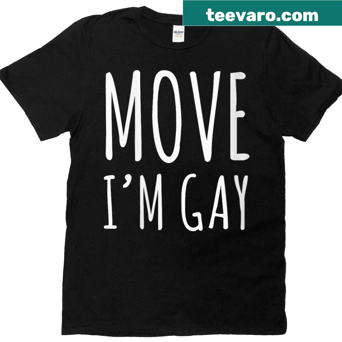 Funny rainbow LGBTQ T-shirt with playful text — on a men's t-shirt