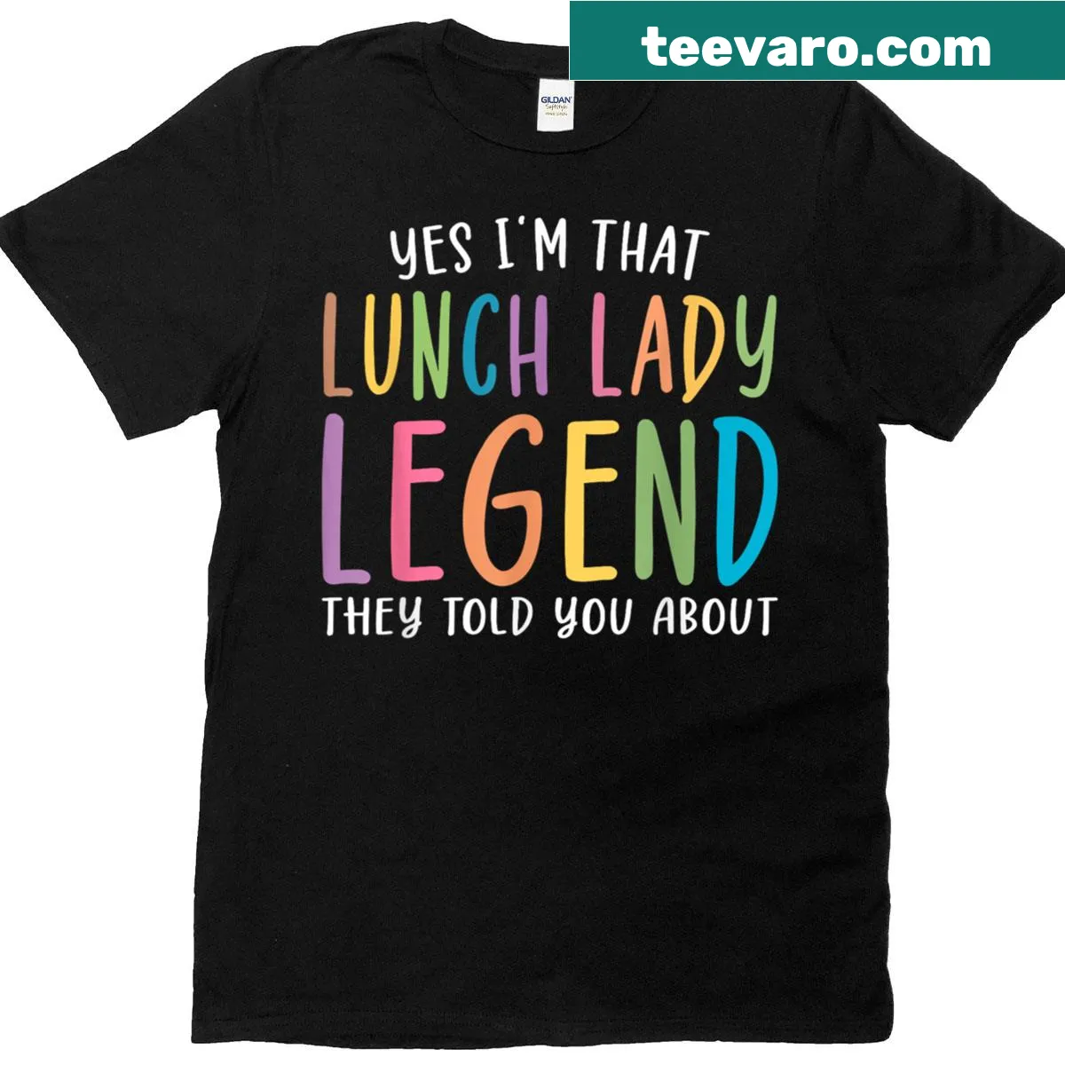 Funny t-shirt for lunch ladies with text 'Yes, I'm That Lunch Lady Legend' — on a men's t-shirt
