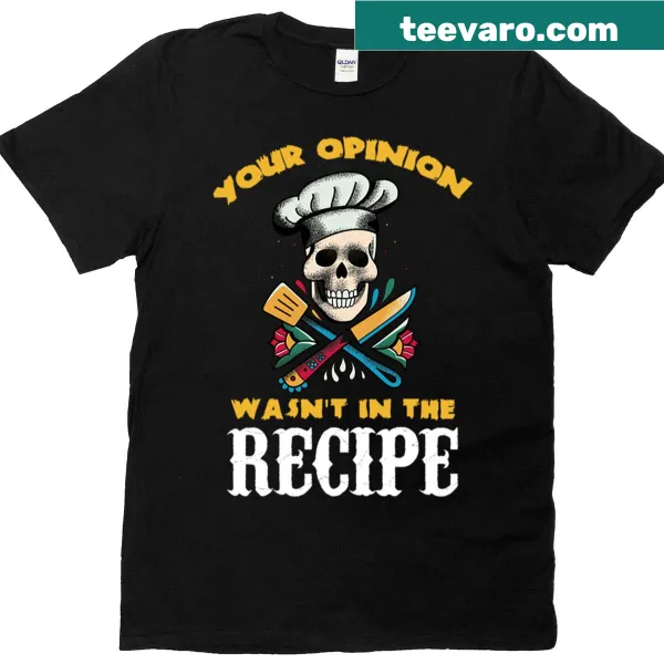 Sarcastic T-shirt with skull graphic and cooking quote
