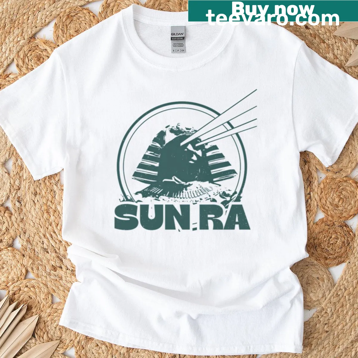 Vintage-style 11 Sun Ra graphic design on T-shirt — on a men's t-shirt
