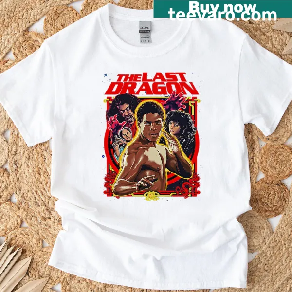 Tribute to 1980s movie The Last Dragons on a T-shirt.