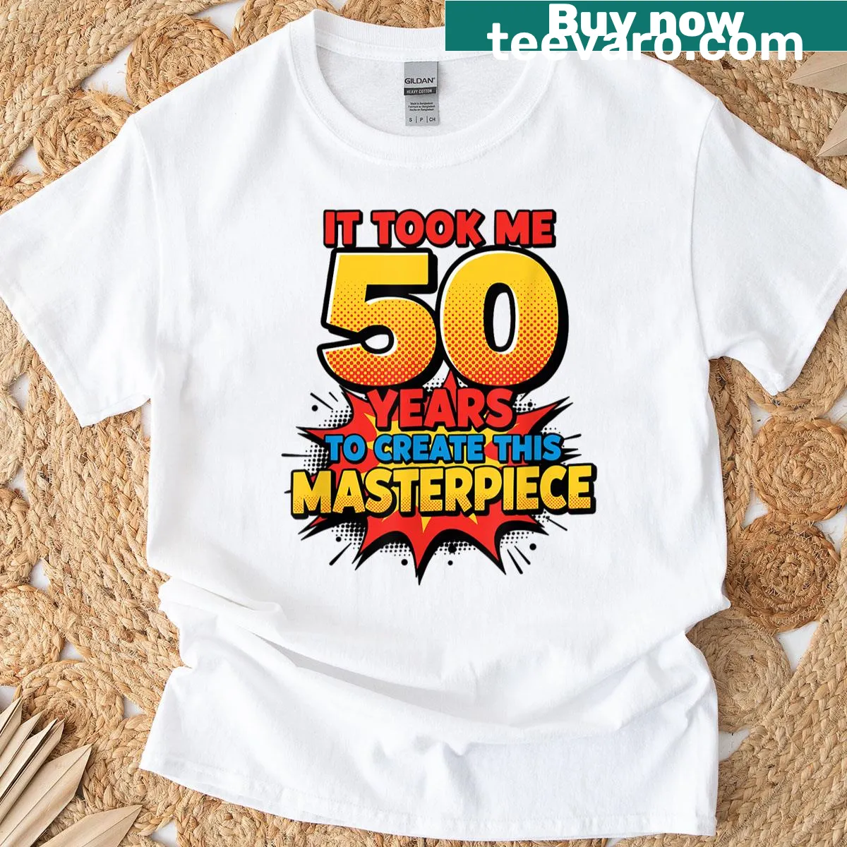 50th birthday milestone T-shirt celebrating life experiences — on a men's t-shirt