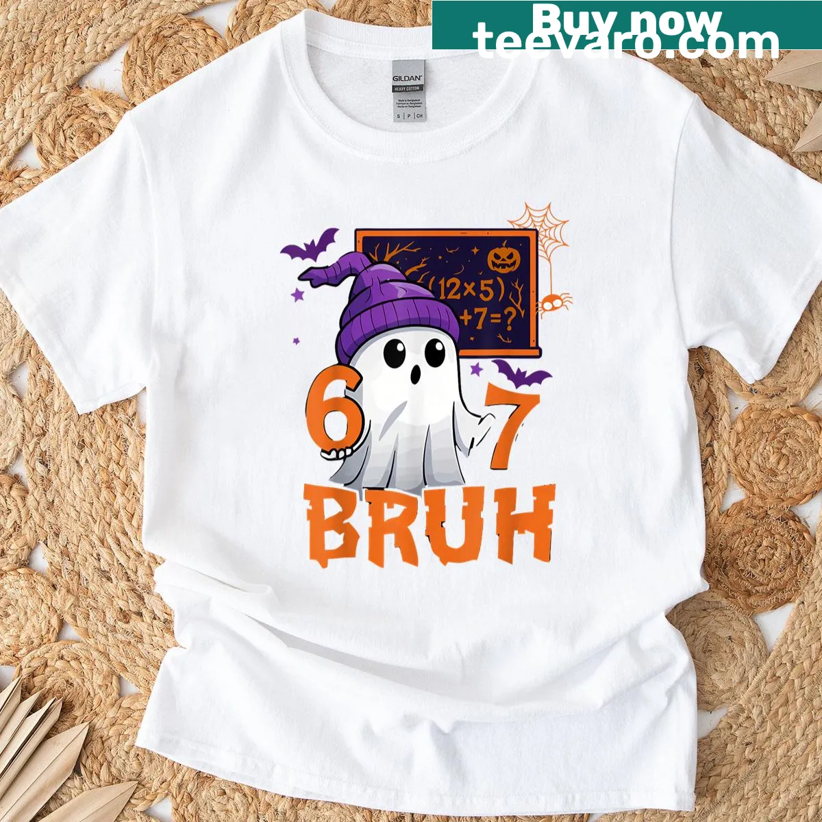 Funny Halloween-themed math meme T-shirt for teachers — on a men's t-shirt