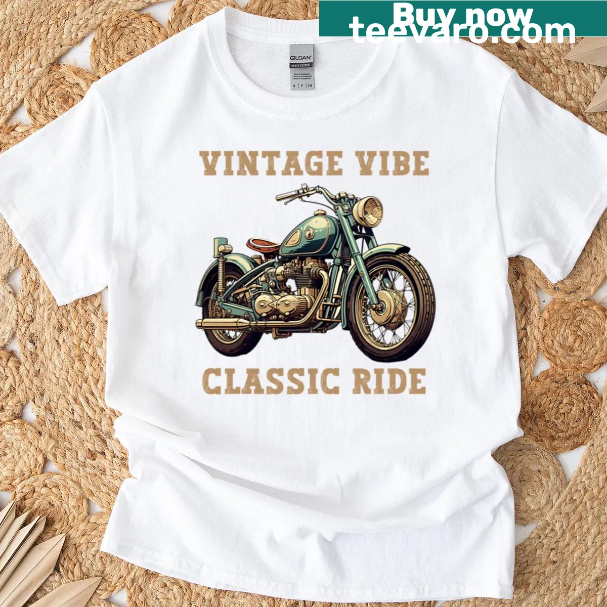 Vintage motorcycle illustration on casual T-shirt — on a men's t-shirt