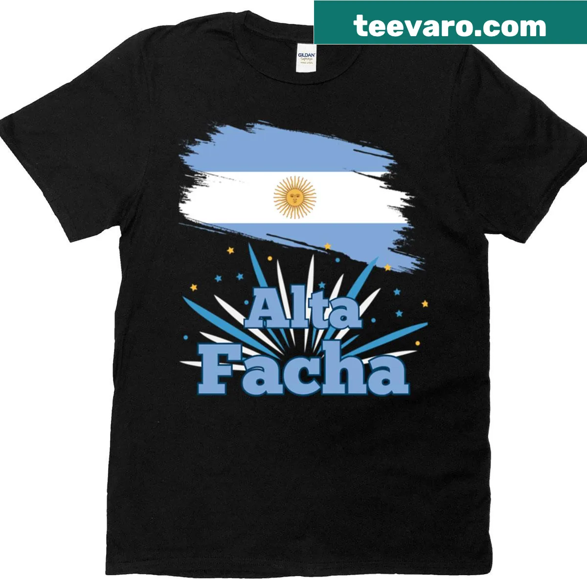 Typographic design featuring Argentinian slang on a T-shirt — on a men's t-shirt