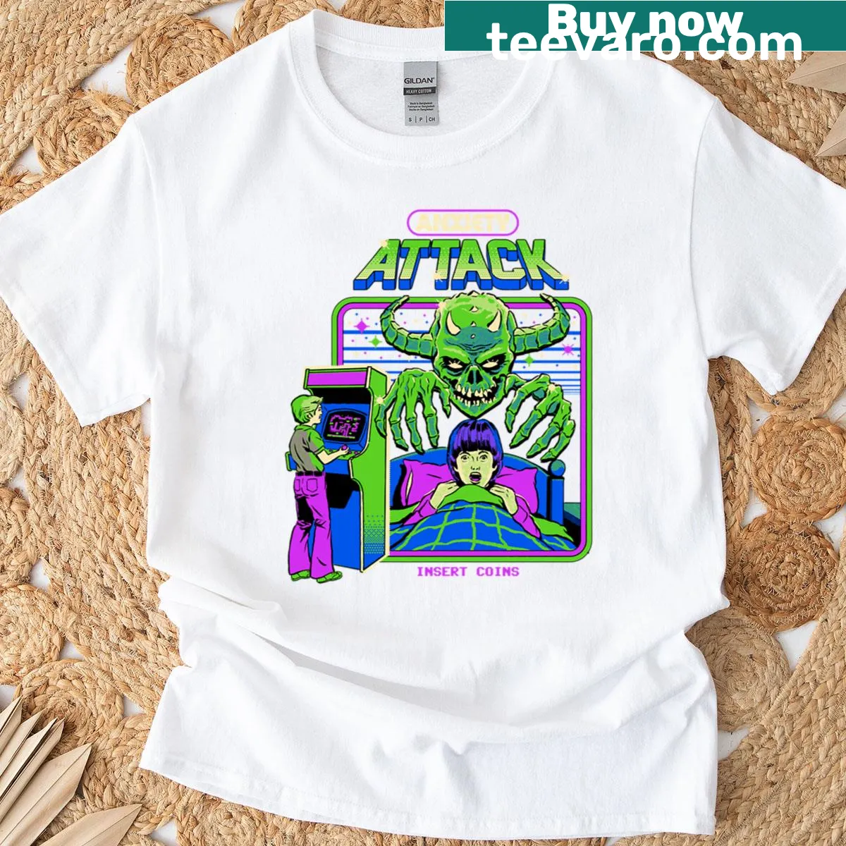 T-shirt with typography expressing the concept of anxiety — on a men's t-shirt