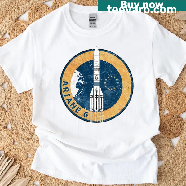 Ariane 6 badge design on a t-shirt