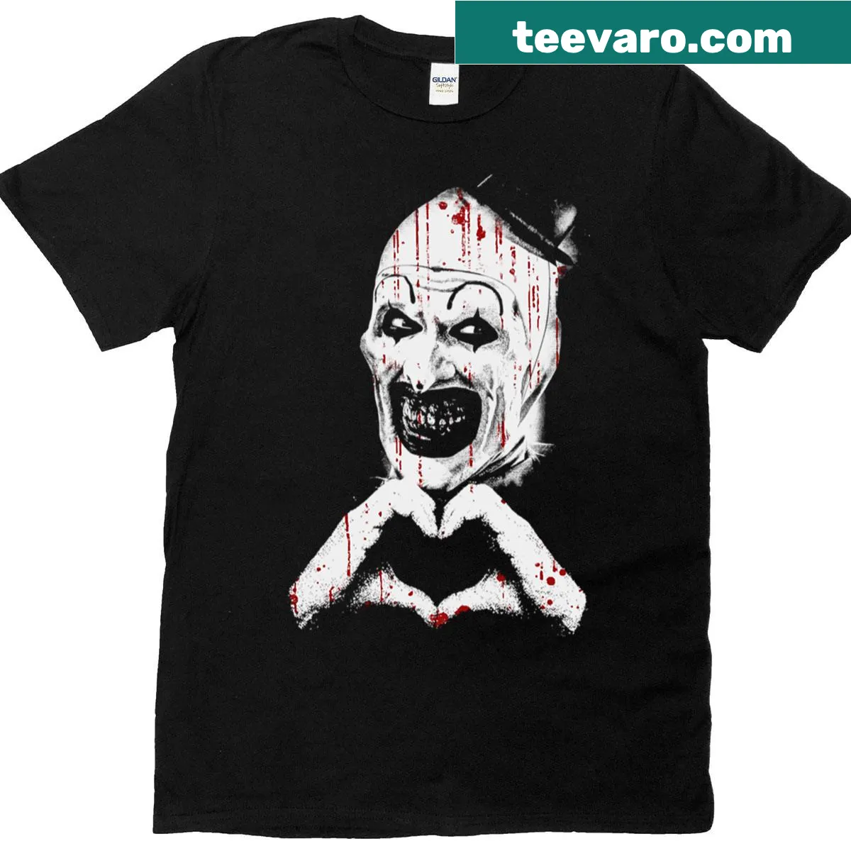 Vintage style T-shirt featuring Art the Clown from Terrifier — on a men's t-shirt