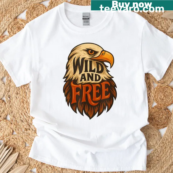Vintage design of a bald eagle on t-shirt