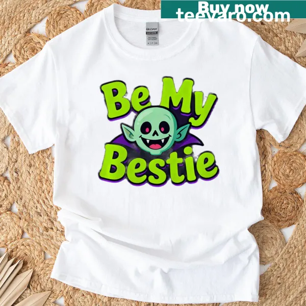 Cute Halloween friendship design on a premium T-shirt.