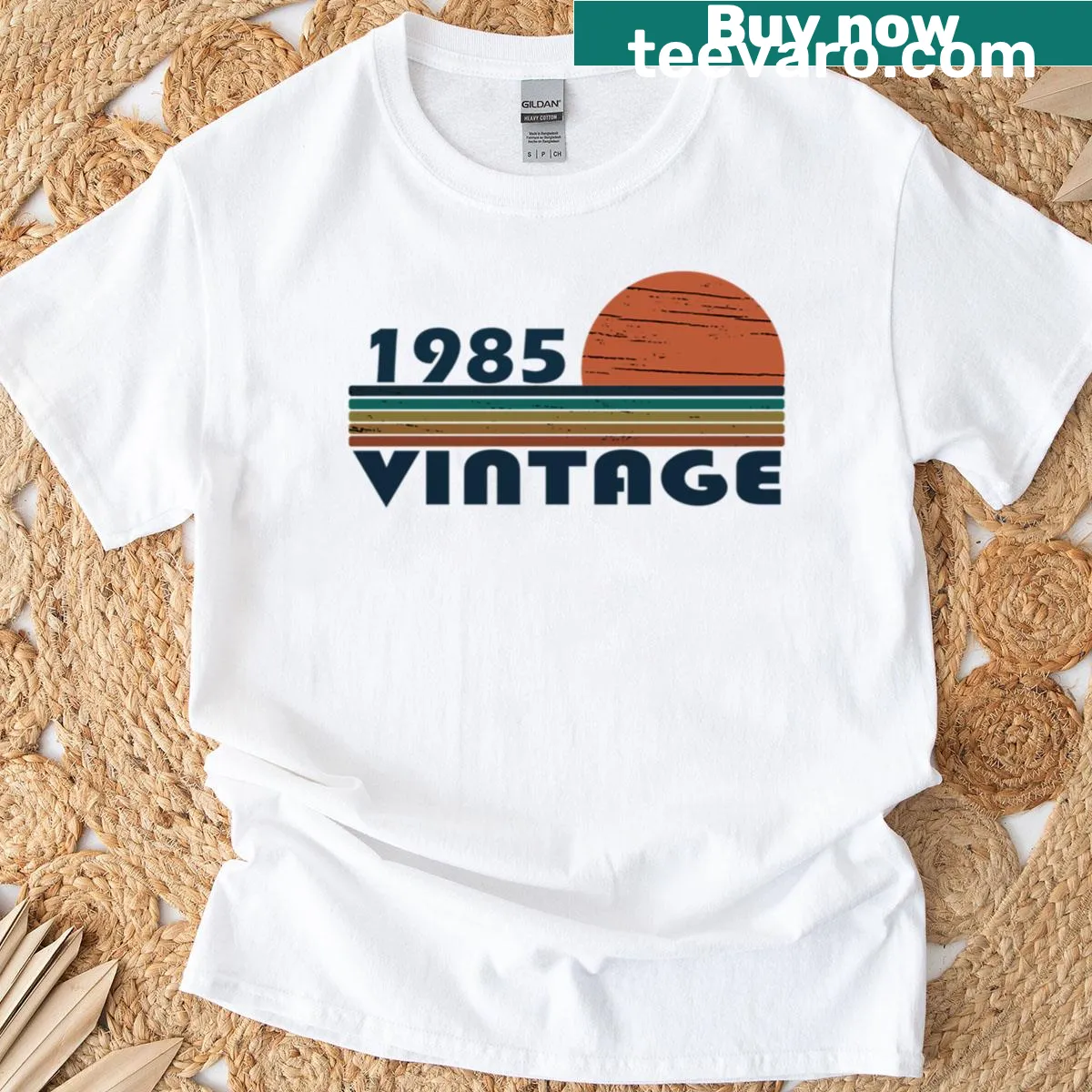 Vintage oversized tee celebrating 1985 birth year for a 40th birthday — on a men's t-shirt