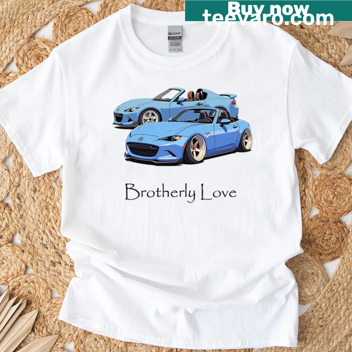 T-shirt celebrating brotherly love with heartwarming graphic — on a men's t-shirt