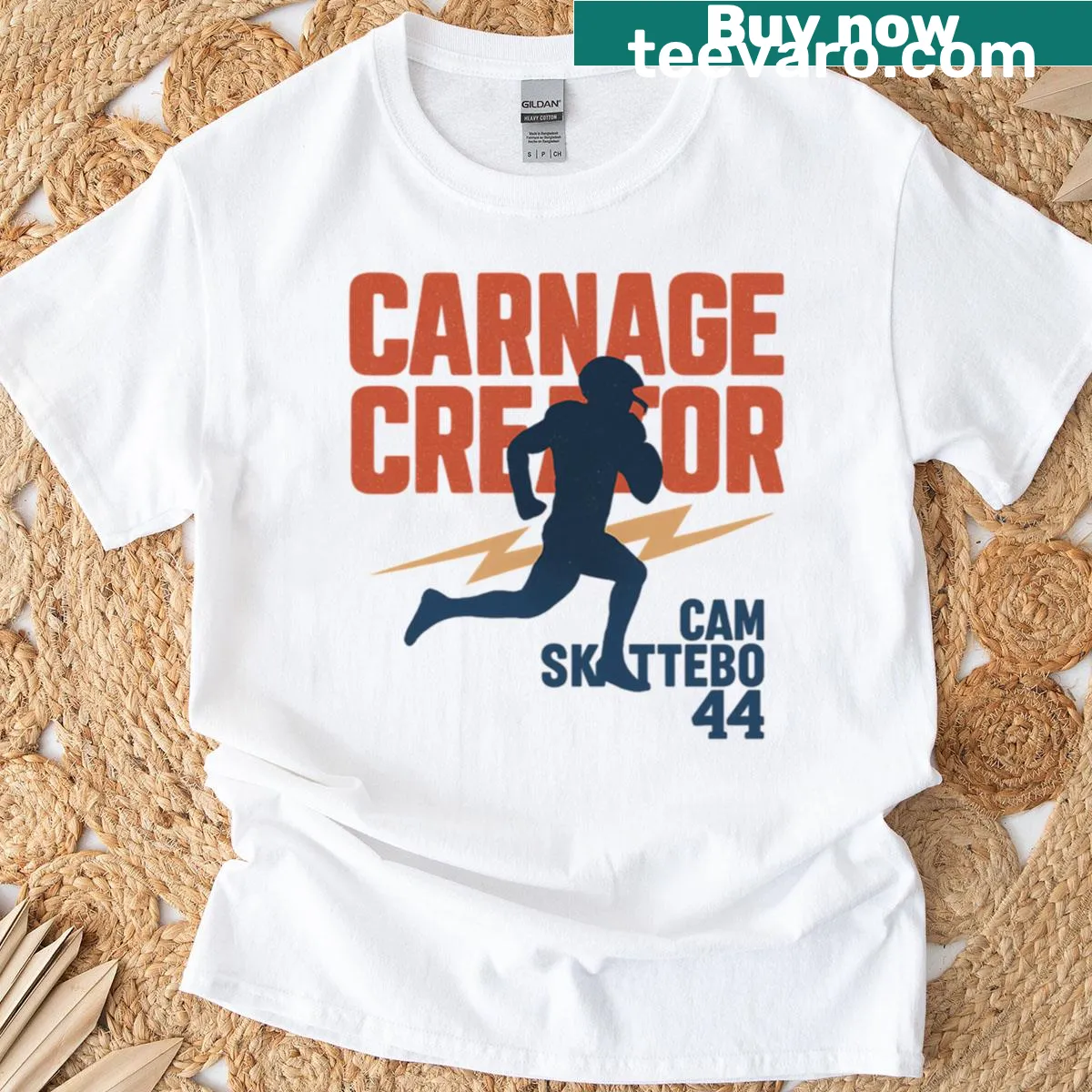 Edgy typography design saying 'Carnage Creator' — on a men's t-shirt