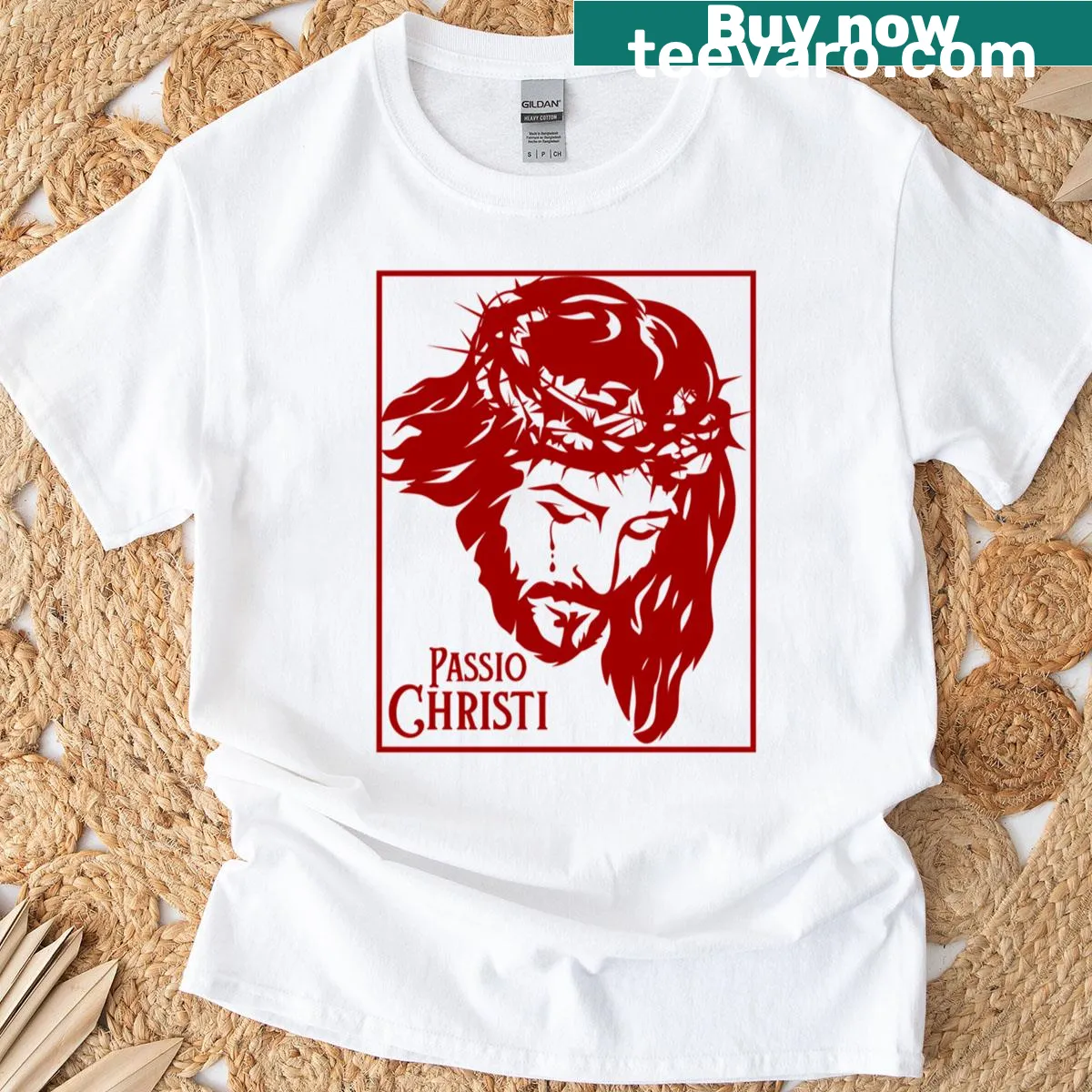 Typography T-shirt featuring Christ The King design — on a men's t-shirt
