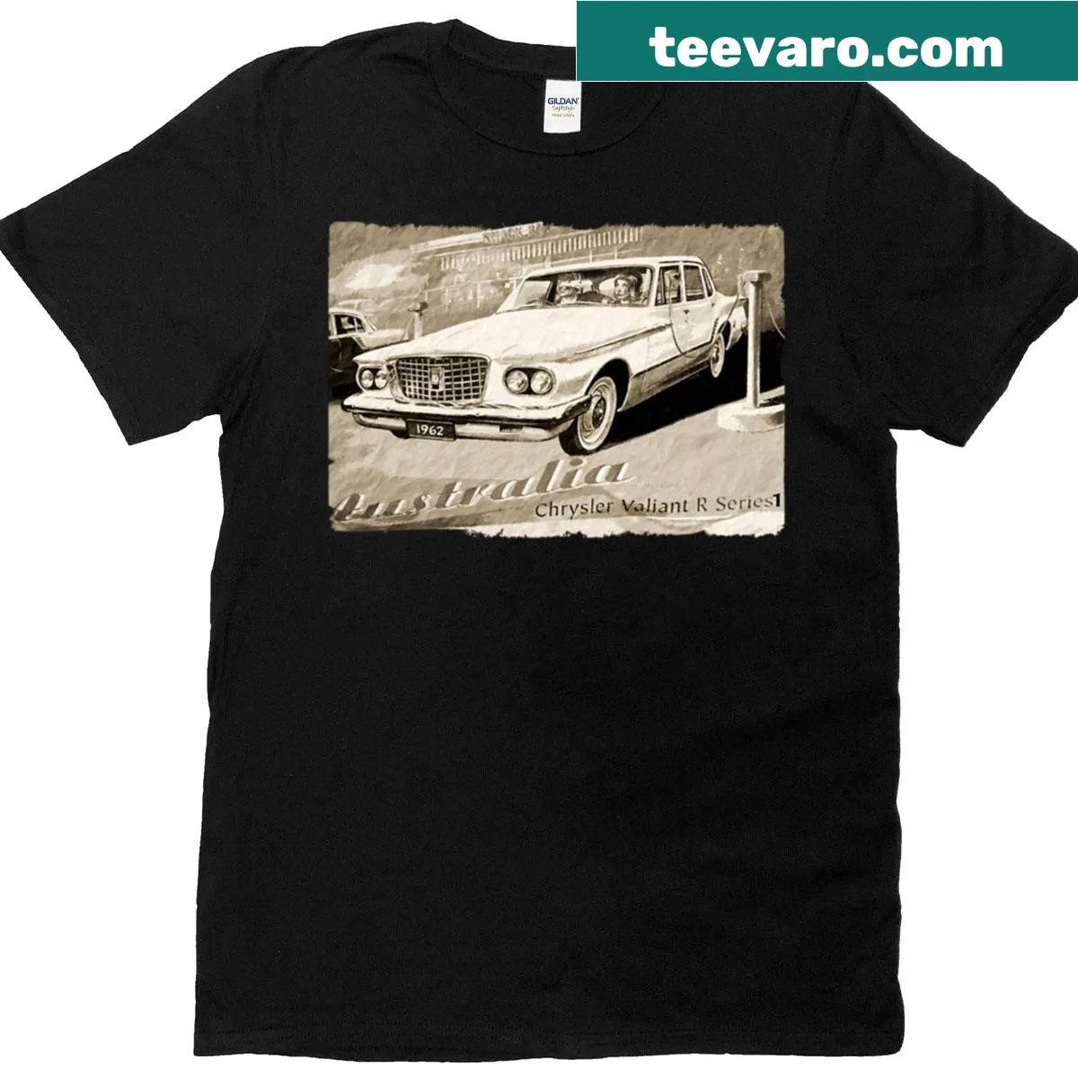 Retro Chrysler-themed oversized T-shirt with nostalgic text — on a men's t-shirt