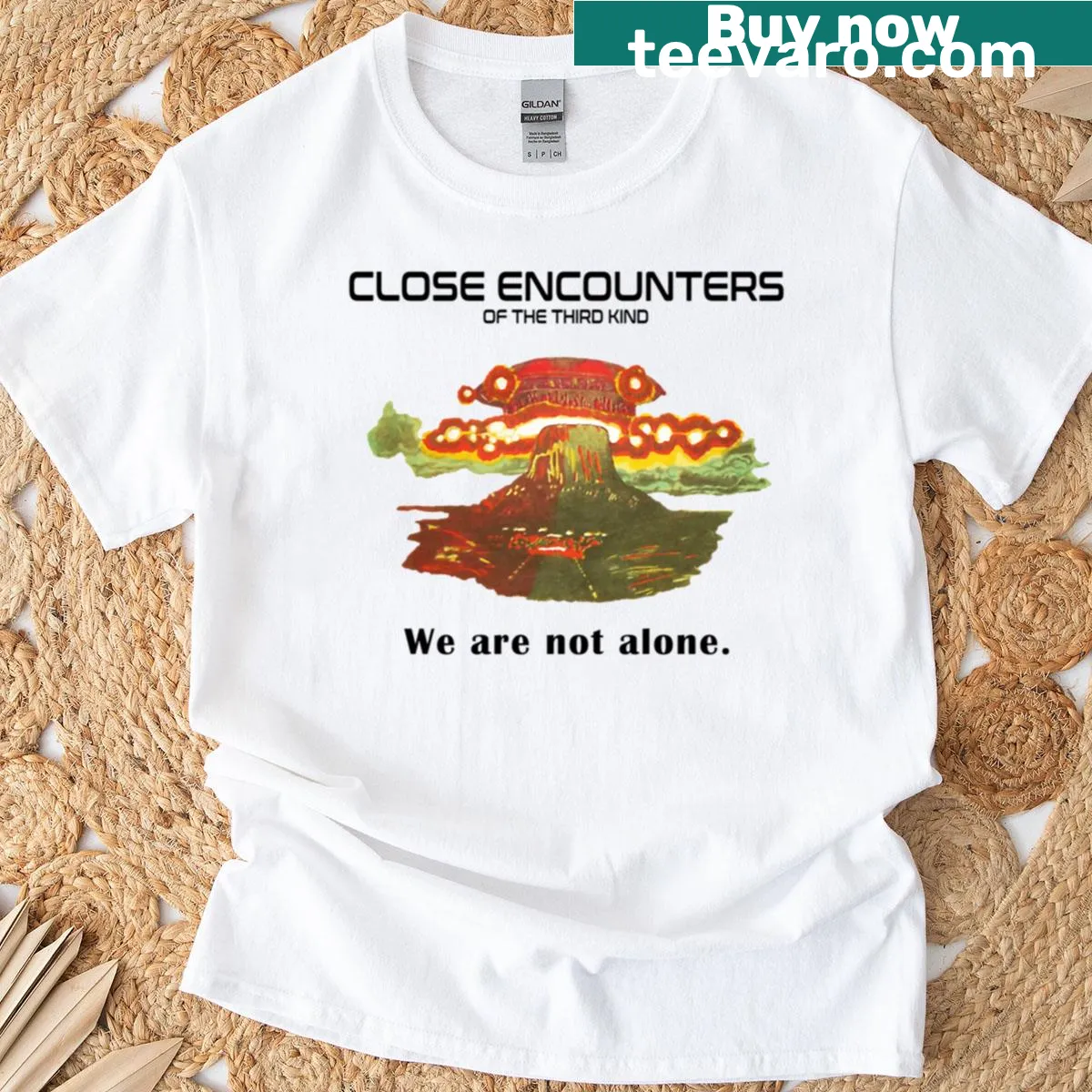 Vintage sci-fi T-shirt featuring Close Encounters design from the 70s — on a men's t-shirt