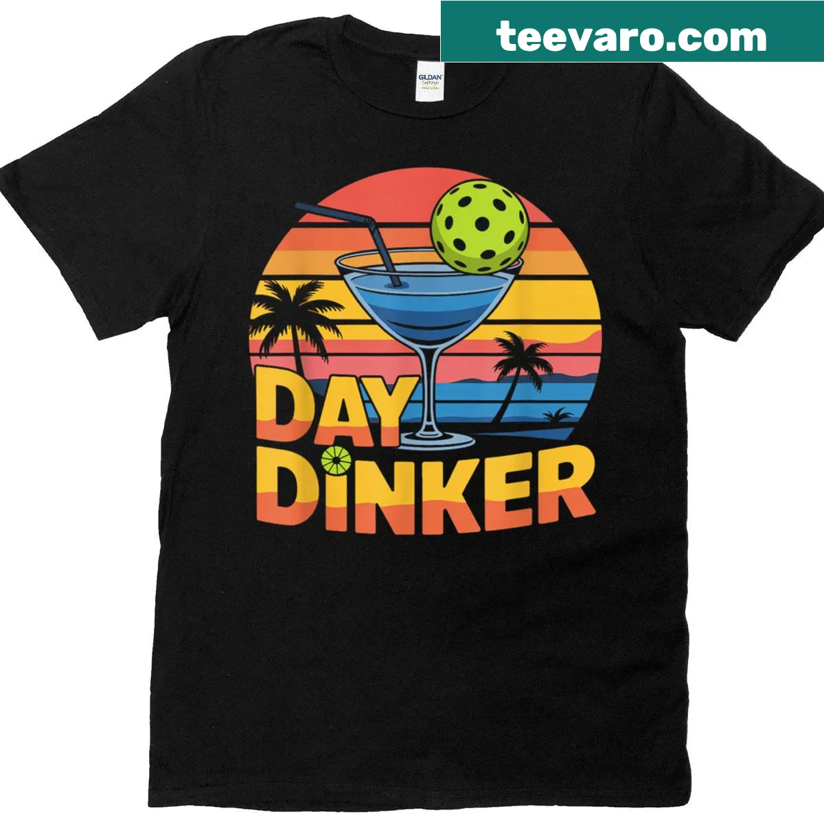 Funny pickleball t-shirt with playful graphics — on a men's t-shirt