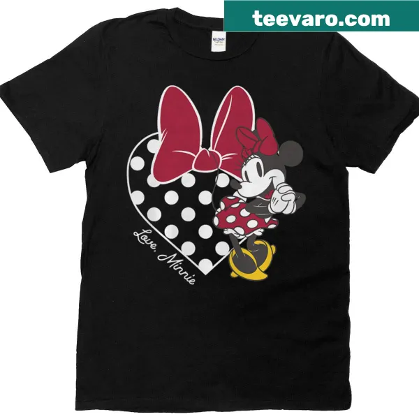 Minnie Mouse portrait with polka dots and hearts