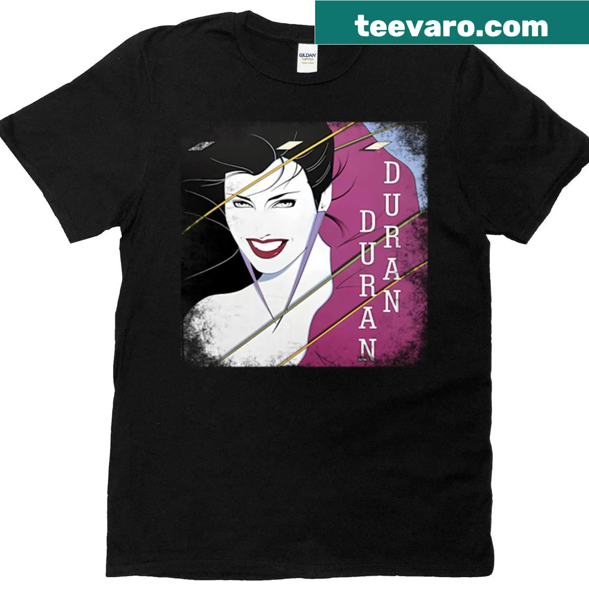 Vintage-style Duran Duran logo t-shirt — on a men's t-shirt