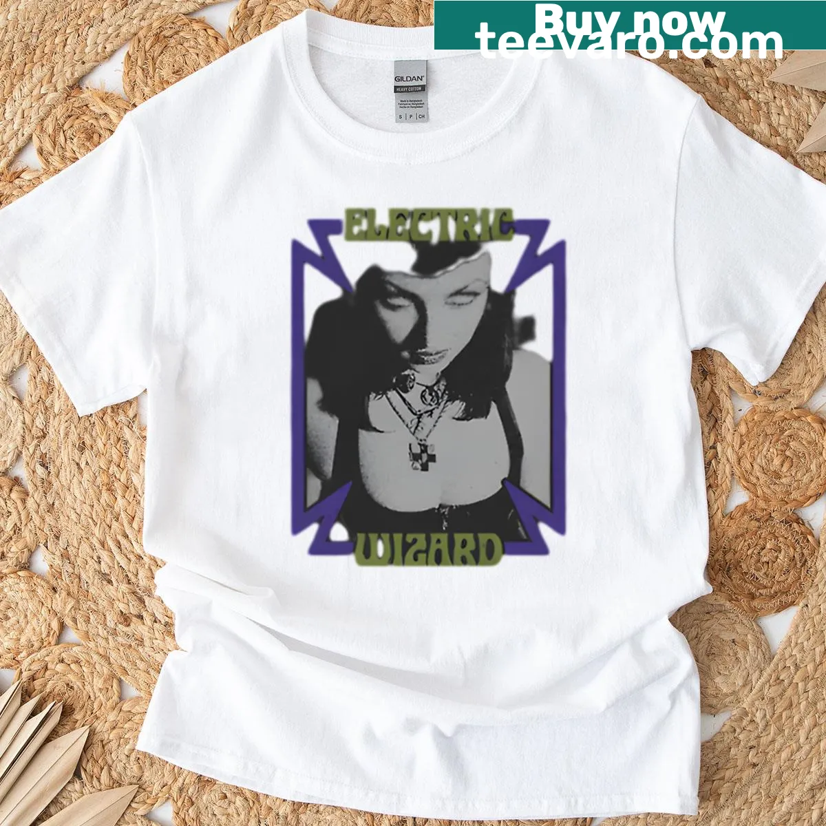 Electric Wizard fanart graphic T-shirt for stoner rock fans — on a men's t-shirt