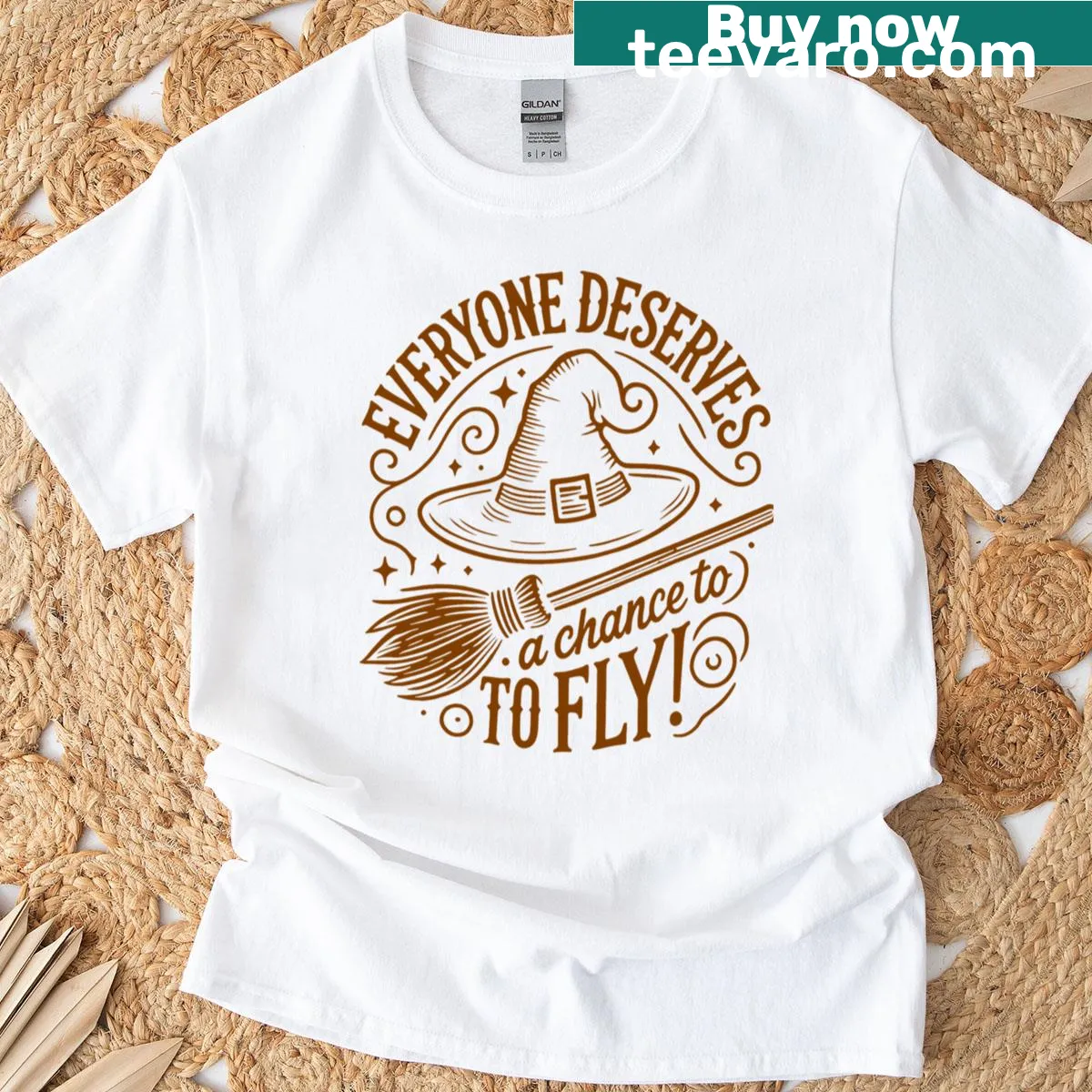 Inspirational text 'Everyone Deserves A Chance To Fly' on a t-shirt — on a men's t-shirt