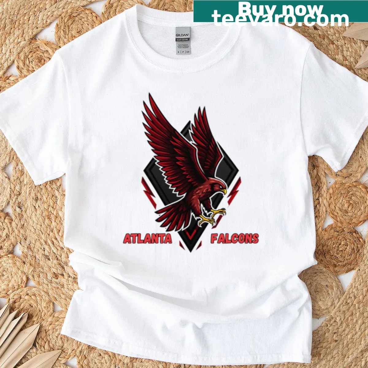 Illustration of a falcon in flight on a T-shirt — on a men's t-shirt