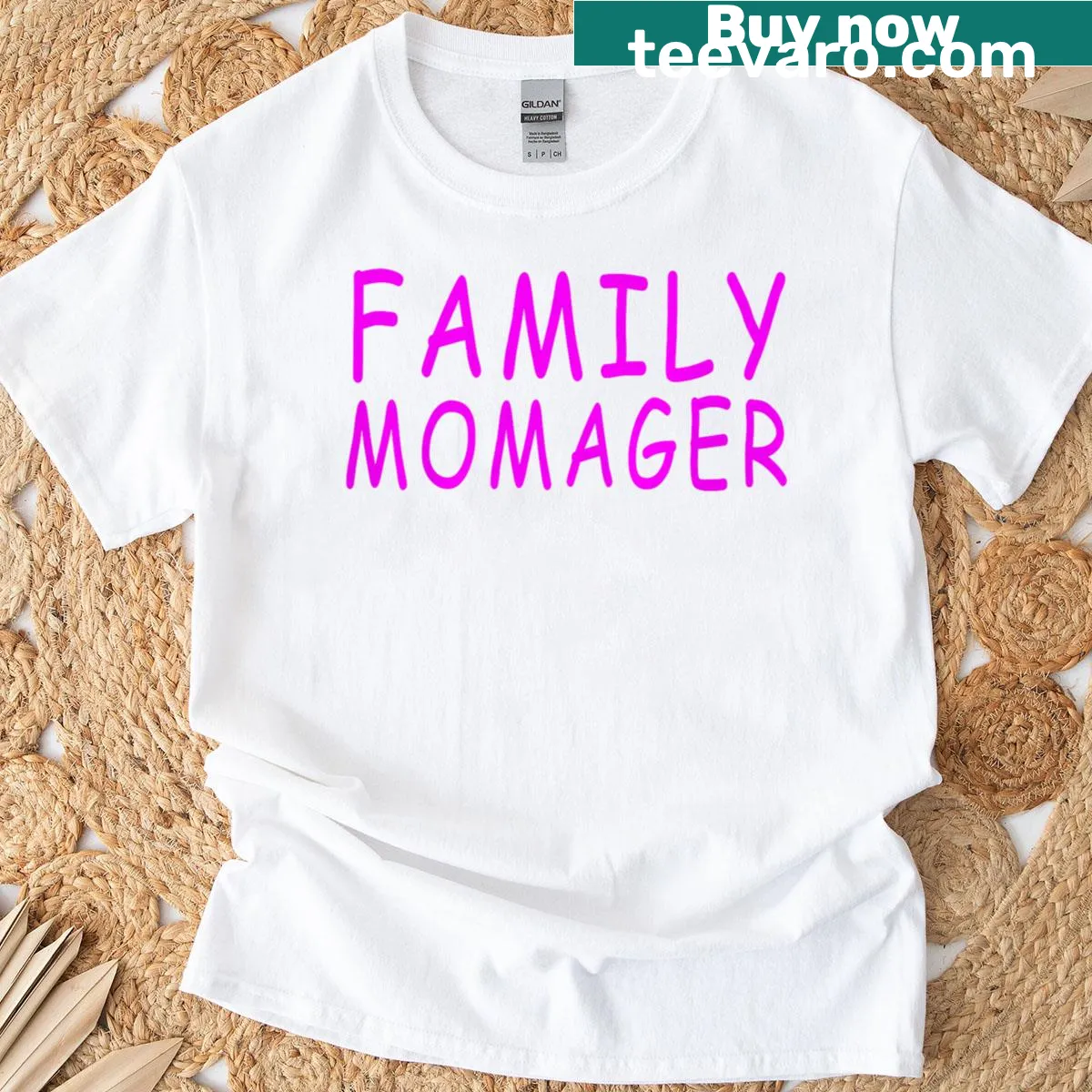 Momager Mother's Day t-shirt with elegant typography — on a men's t-shirt