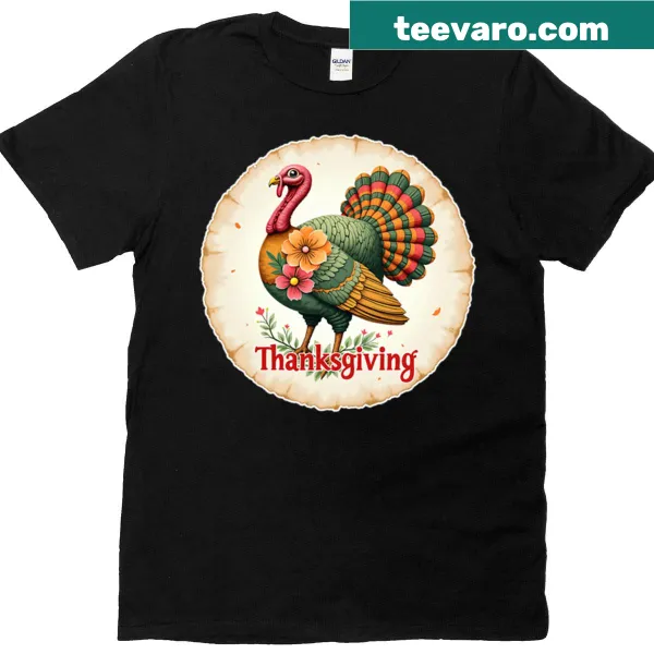 Floral design T-shirt for Thanksgiving celebrations