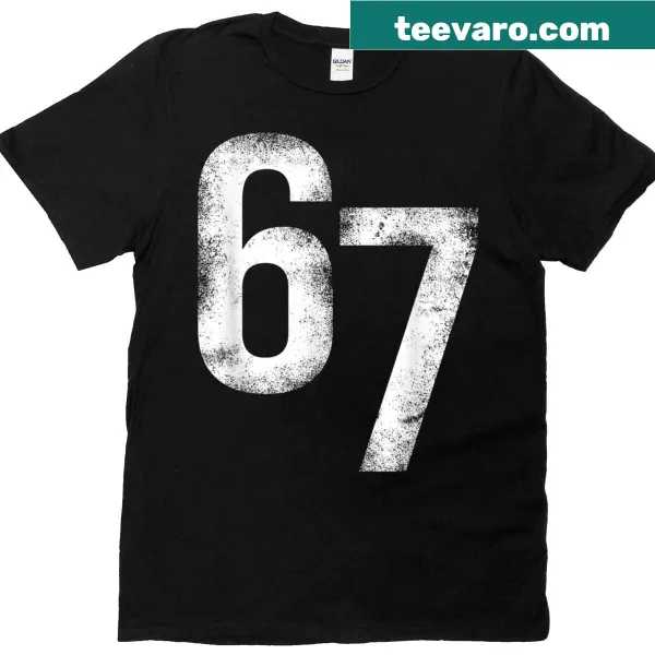 Vintage t-shirt featuring the '6 7' meme humor