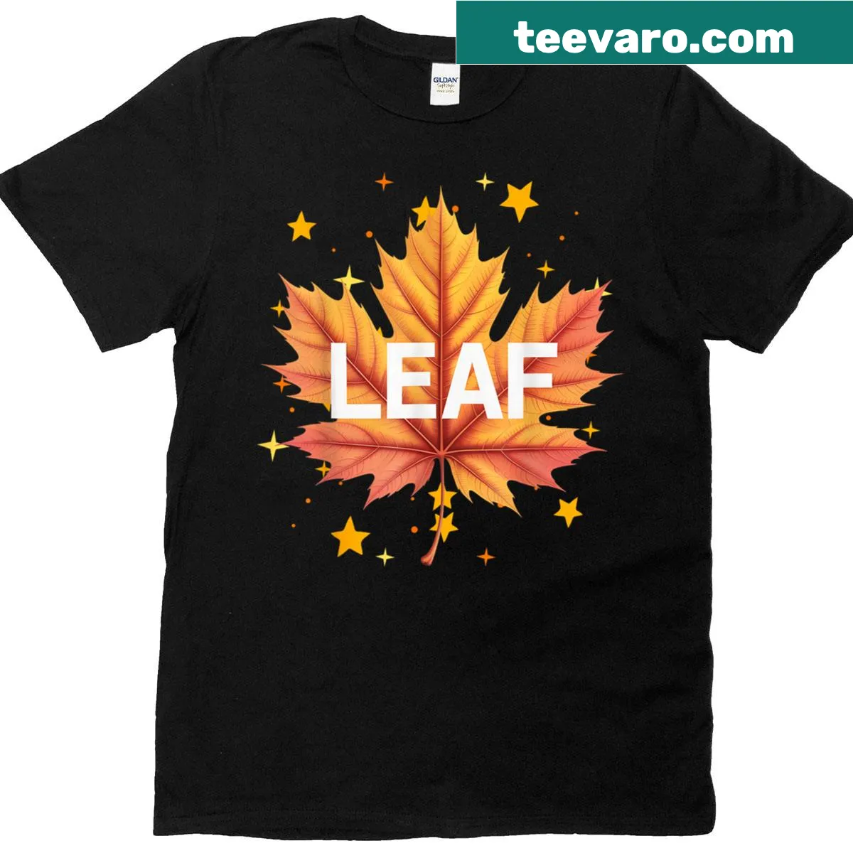 Couples Halloween t-shirt with a funny leaf costume design — on a men's t-shirt