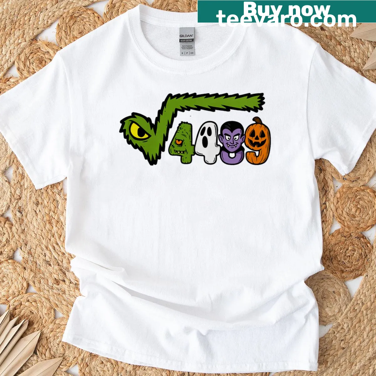 Cartoon furry monster graphic on a Halloween t-shirt — on a men's t-shirt