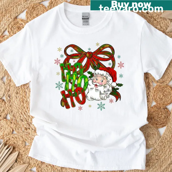 Vintage Christmas t-shirt featuring Santa and festive text