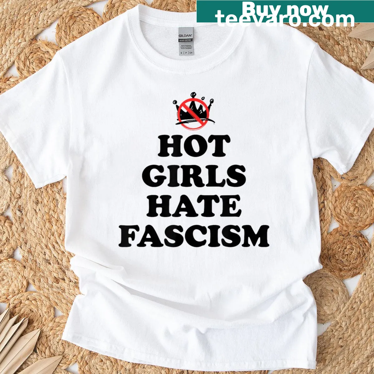 T-shirt with a bold anti-fascism message for strong social values — on a men's t-shirt
