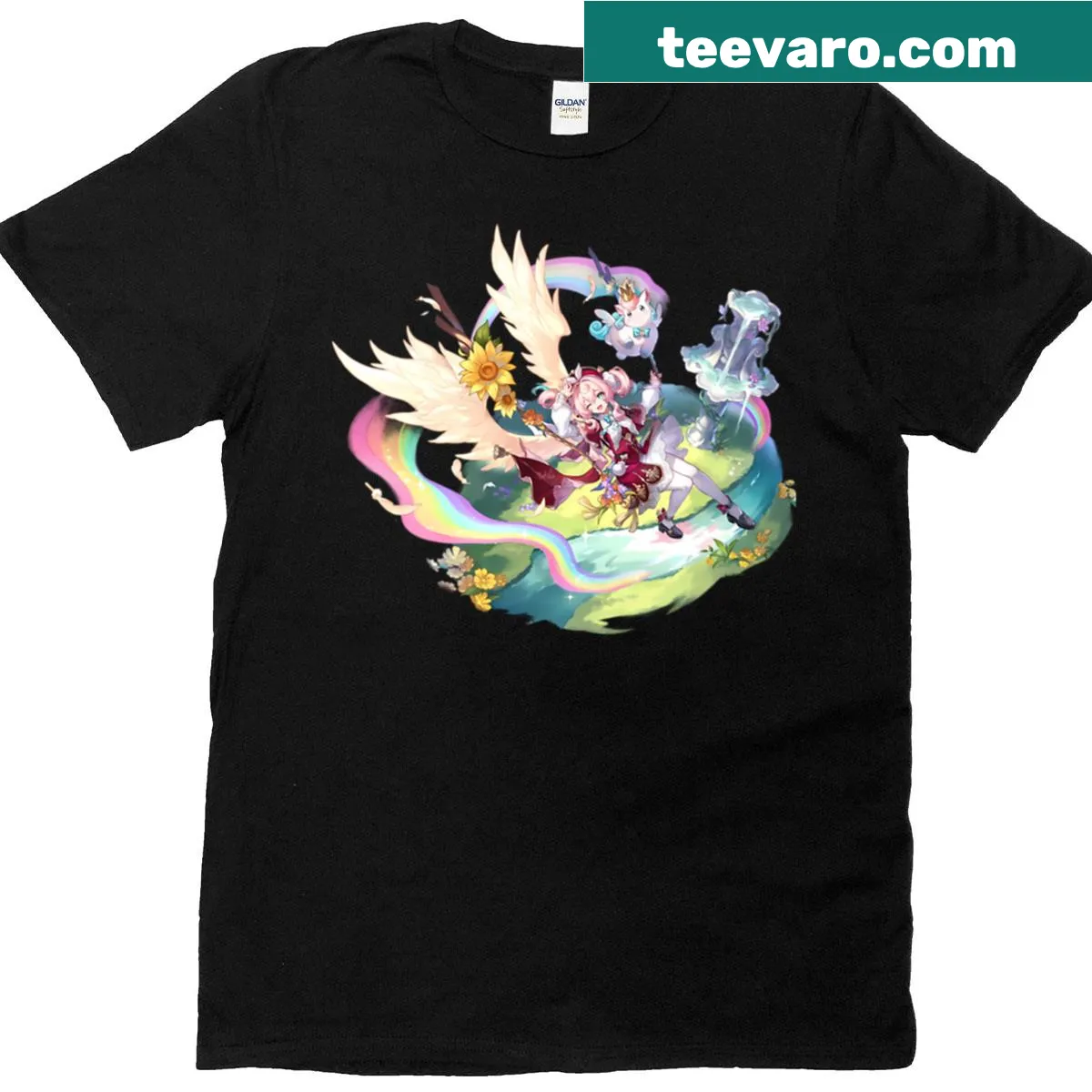 T-shirt featuring Hyacine from Honkai Star Rail game — on a men's t-shirt