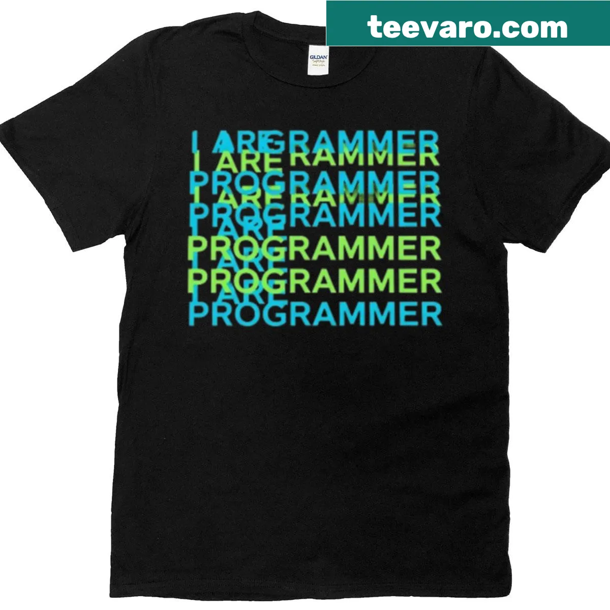 Shirt with text 'I Am A Programmer' in bold typography — on a men's t-shirt