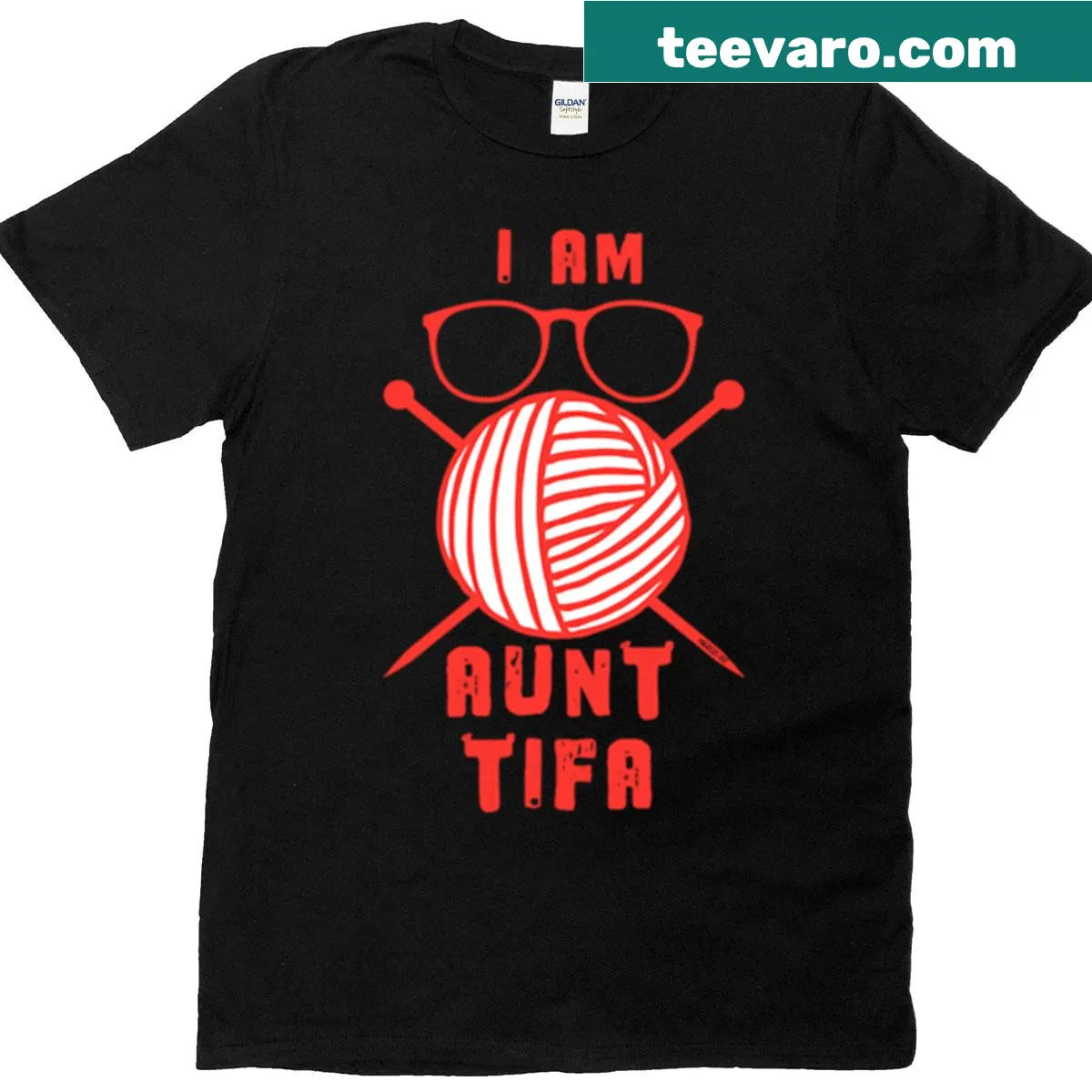 Oversized shirt stating 'I Am Aunt Tifa Antifa' — on a men's t-shirt