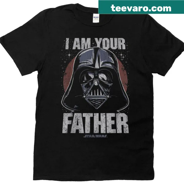 Humorous t-shirt stating 'I Am Your Father' in bold text