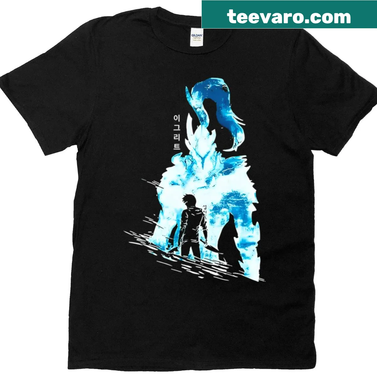 Oversized T-shirt featuring Igris in a bold fantasy design — on a men's t-shirt