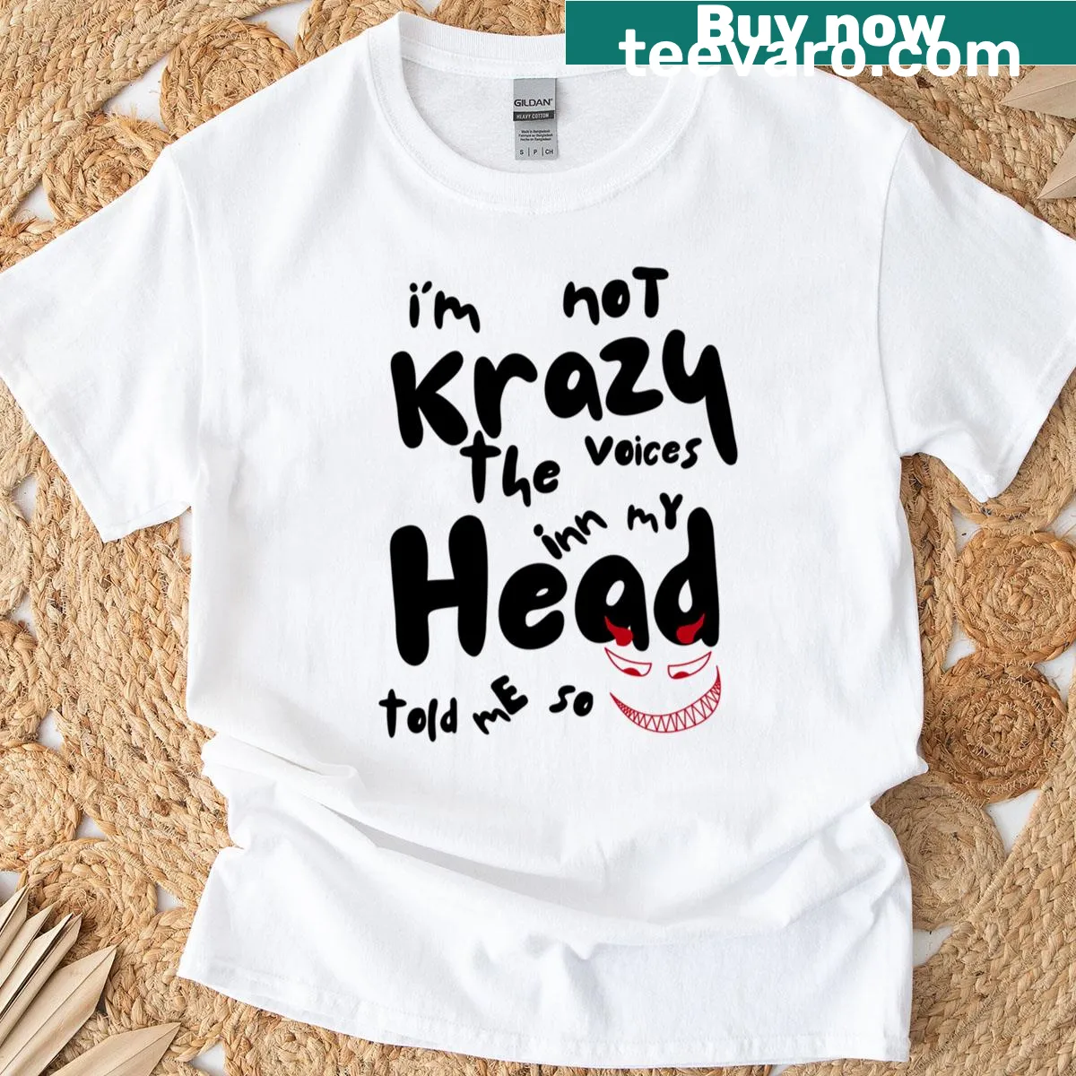 Bold typography t-shirt with I'm Not Krazy phrase — on a men's t-shirt