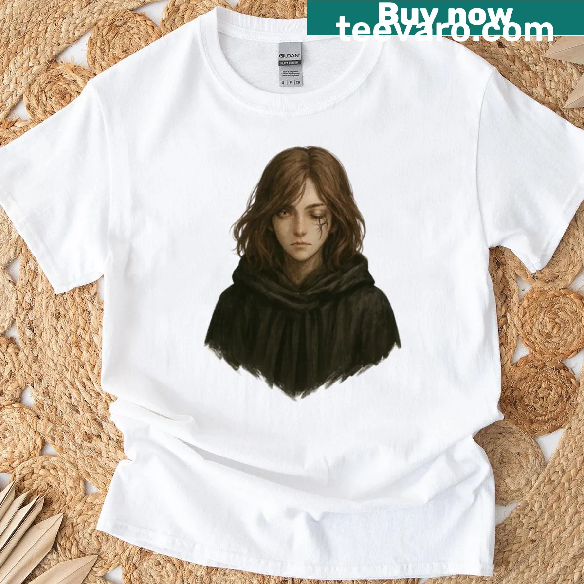 Enchanting In My Souls - Melina T-shirt with a mystical figure illustration — on a men's t-shirt
