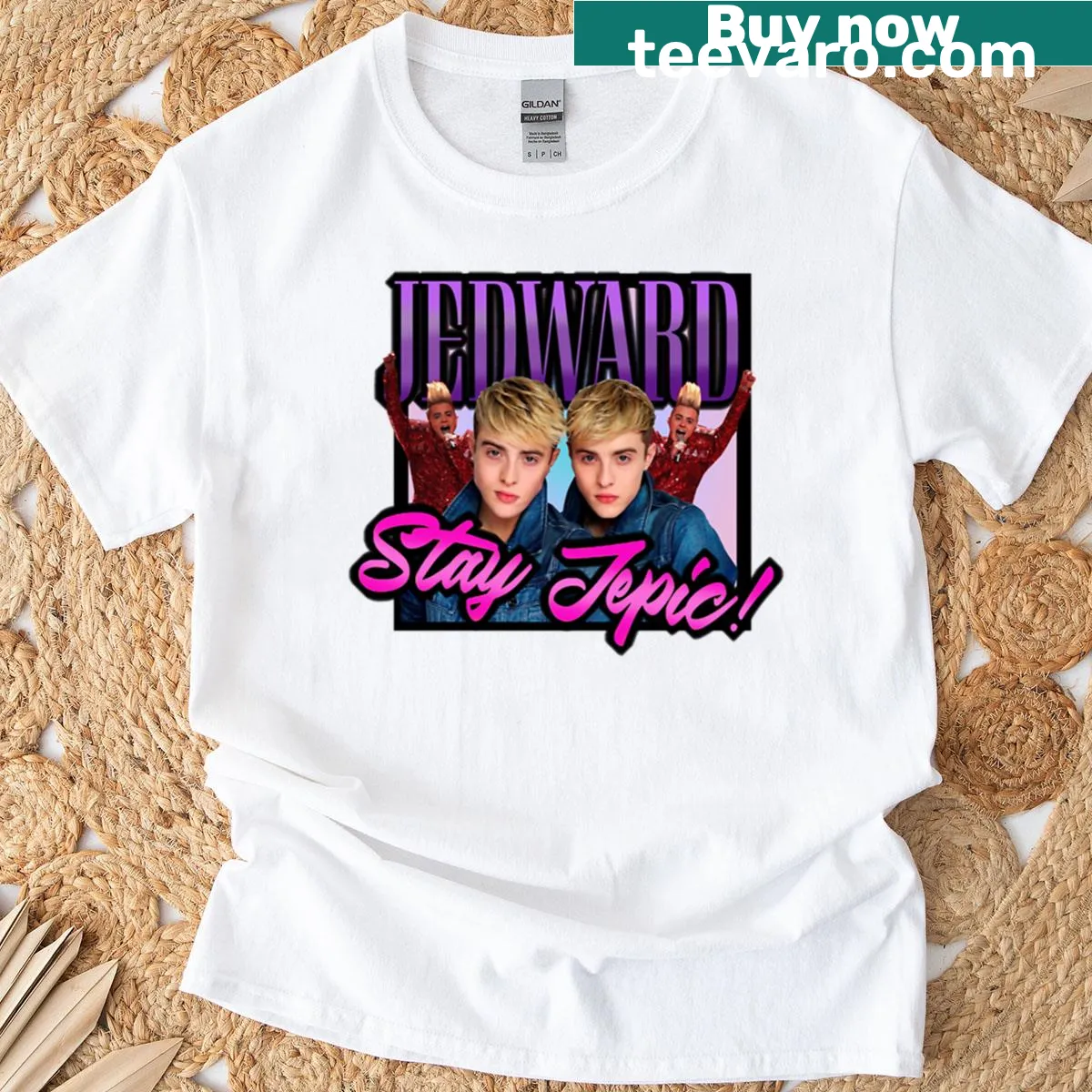 T-shirt that pays homage to the duo Jedward with playful design — on a men's t-shirt